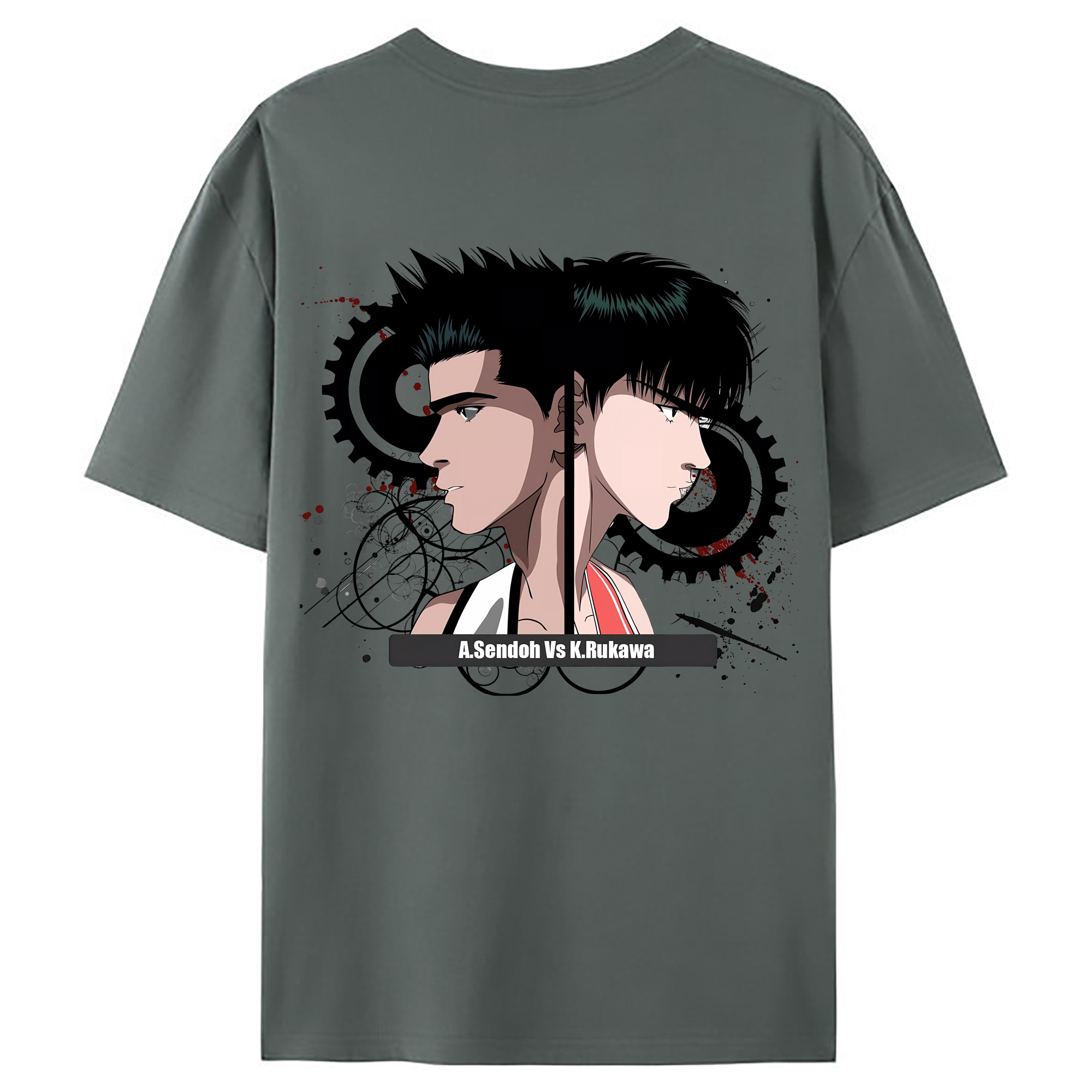 （画像用） SLAM DUNK／スラムダンク 綿100％ メンズ半袖Tシャツ（バックプリント） 通気性